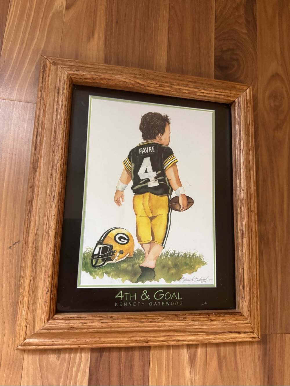 Brett Favre Green Bay Packers ‘4th & Goal' Framed Home Art Print